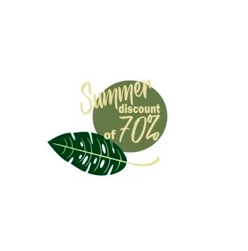 Creative layout - 70 discount in stores - summer sale. Contour silhouette sti Stock Illustration