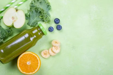 Creative layout of fresh smoothies Stock Photos