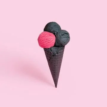 Creative layout - ice cream cones Stock Photos