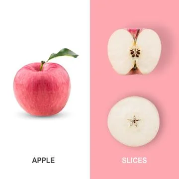 Creative layout made of apple fruit . Stock Photos