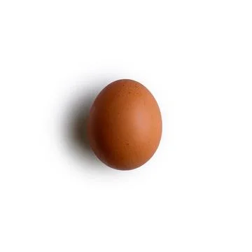 Creative layout made of chicken egg over white background. Flat lay. Stock Photos