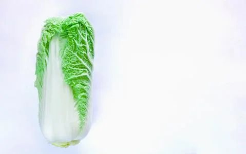 Creative layout made of chinese cabbage on a white background. Food concept. Stock Photos