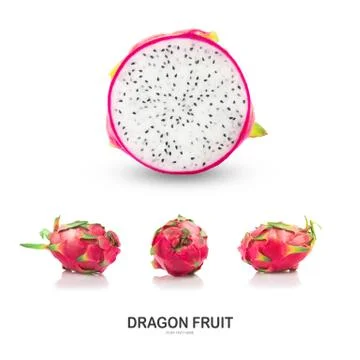 Creative layout made of dragon fruit isolate on white. Foto stock