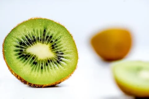 Creative layout made of fruits on a white background Stock Photos