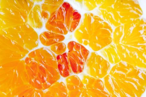 Creative layout made of fruits on a white background Stock Photos