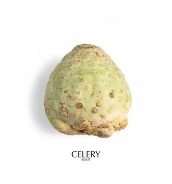 Creative layout made of green celery root. Flat lay with copy space. Fresh fo Stock Photos