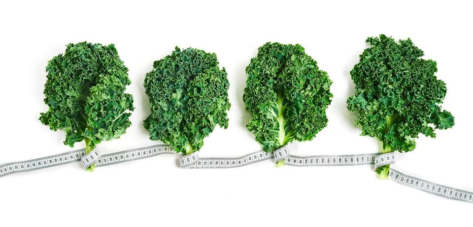 Creative layout made of kale. Flat lay. Healthy food concept. Stock Photos