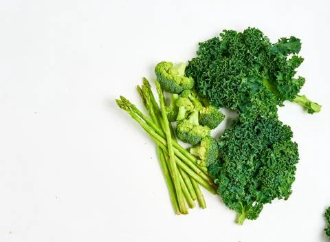 Creative layout made of kale. Flat lay. Healthy food concept. Stock Photos