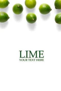 Creative layout made of lime on the white background. limes Flat lay modern d Stock Photos