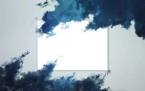 Creative layout made of nebula with paper card note. Elements of this image Stock Photos