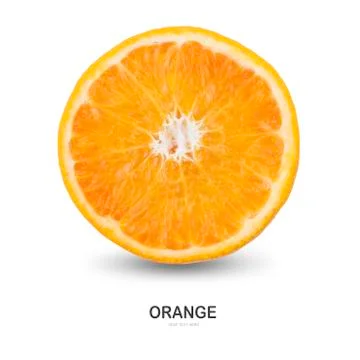 Creative layout made of orange . Stock Photos