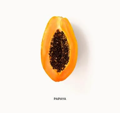 Creative layout made of papaya fruit. Food concept. Stock Photos