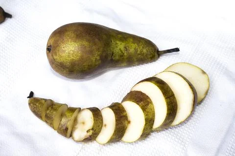 Creative layout made of pear Stock Photos