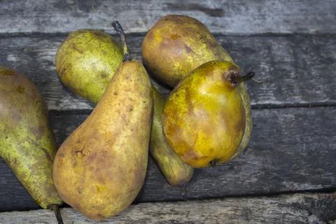 Creative layout made of pear Stock Photos