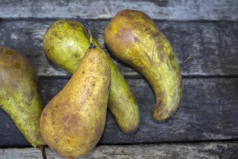 Creative layout made of pear Stock Photos