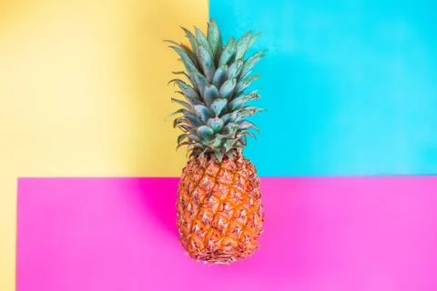Creative layout made of pineapple. Food concept. Stock Photos