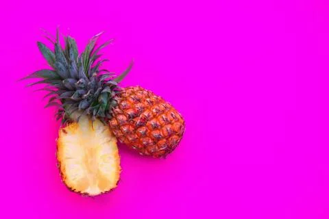 Creative layout made of pineapple. Food concept. Stock Photos