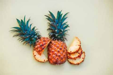 Creative layout made of pineapple. Food concept. Stock Photos