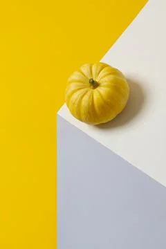 Creative layout made of pumpkin. Minimal surrealism background. Food gravity Stock Photos