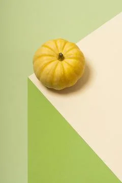 Creative layout made of pumpkin. Minimal surrealism background. Food gravity Stock Photos