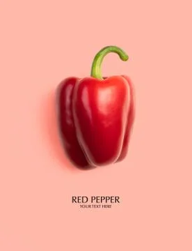 Creative layout made of red pepper. Flat lay with copy space. Fresh food conc Stock Photos