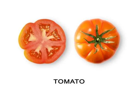 Creative layout made of tomato on the white background. Flat lay. Food concep 写真素材