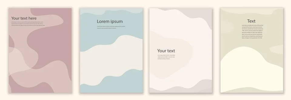 Creative layout template set in minimalist style with curved shapes. Banner Stock Illustration