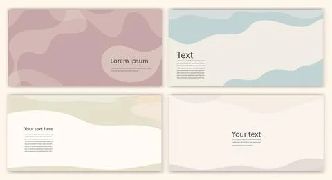 Creative layout template set in minimalist style with curved shapes. Banner Stock Illustration