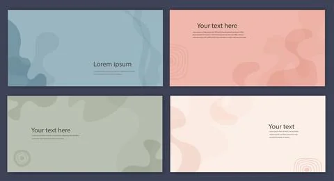 Creative layout template set in minimalist style with curved shapes. Banner Stock Illustration