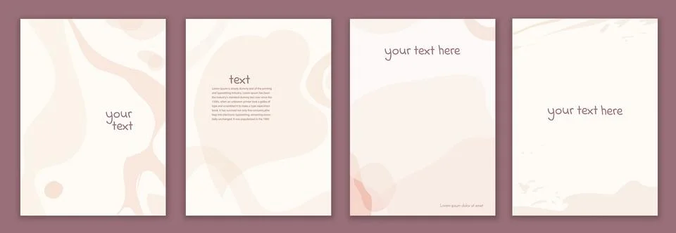 Creative layout template set in minimalist style with curved shapes. Poster Stock Illustration