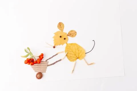 Creative Leaf Animal Art, Fall Leaf Nature Walk, Outdoor Learning Kindergar.. Stock Photos