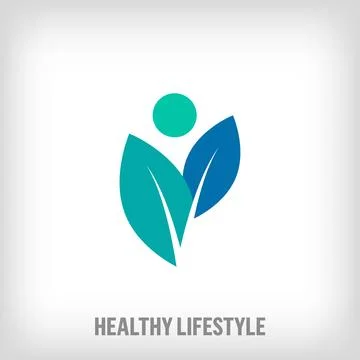 Creative leaf human sign logo. Stock Illustration