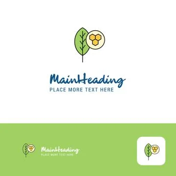 Creative Leaf  Logo Design. Flat color Logo place for Tagline. Vector Illustr Stock Illustration