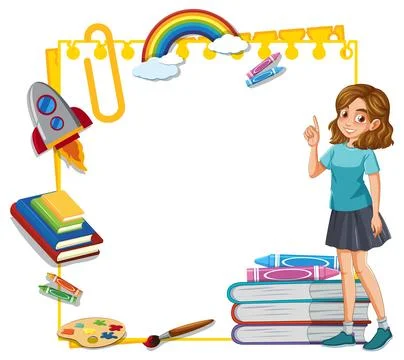 Creative Learning and Imagination Frame Stock Illustration