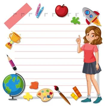Creative Learning and School Supplies Stock Illustration