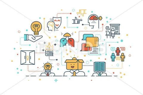 Creative learning and thinking concept Stock Illustration
