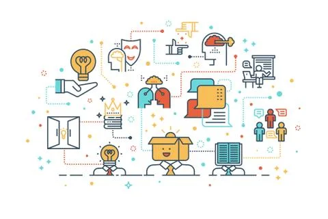 Creative learning and thinking concept Stock Illustration