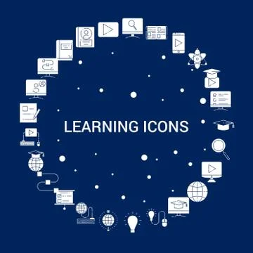 Creative Learning icons icon Background Ilustración de archivo