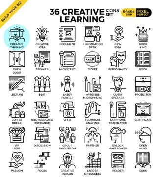 Creative learning icons Stock Illustration