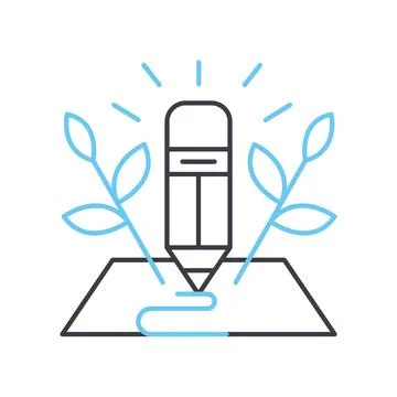 Creative learning line icon, outline symbol, vector illustration, concept sign Stock Illustration
