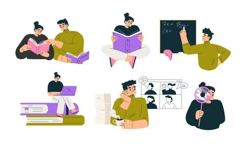 Creative Learning Moments Engaging Activities Designed for Personal Growth and Stock Illustration