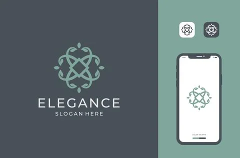 Creative leaves logo design Stock Illustration