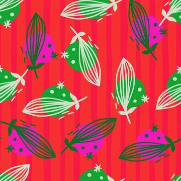 Creative leaves seamless pattern. Contemporary floral leaf wallpaper. Stock Illustration
