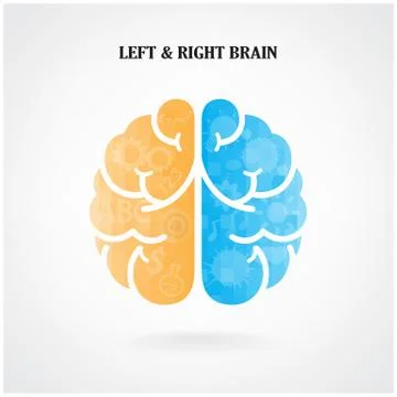 Creative left  and right brain symbol Stock Illustration
