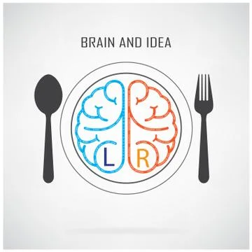 Creative left and right brain sign Stock Illustration