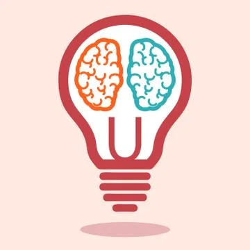 Creative left brain and right brain vector Stock Illustration