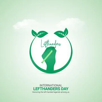 Creative Lefthanders Day ads design. International Lefthanders Day, Interna.. Stock Illustration
