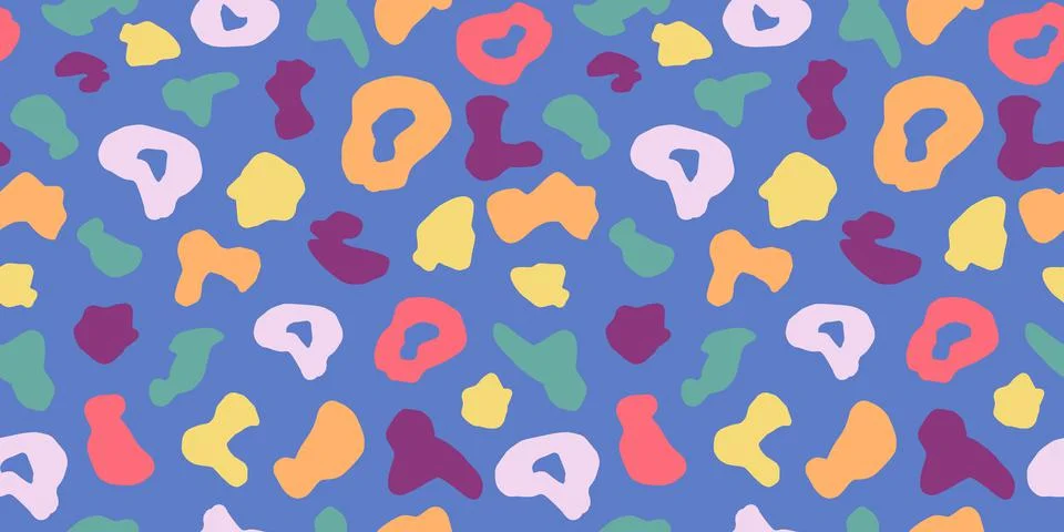 Creative leopard seamless pattern. Abstract cheetah fur wallpaper. Funny shap 스톡 일러스트