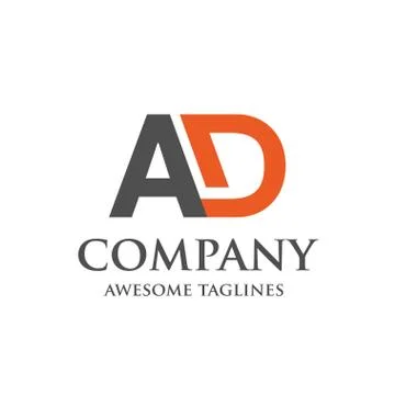 Creative letter AD logo Stock Illustration