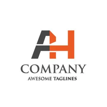 Creative letter AH logo Stock Illustration